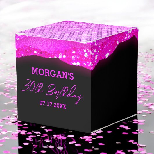 Ballotins Anniversaire Noir rose Parties scintillant Nom Mer