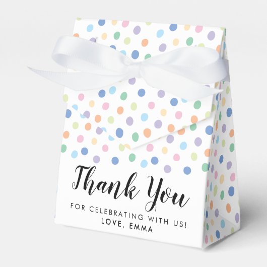 Ballotins Anniversaire Partie Rainbow Dots Confetti Nom des (Verso)