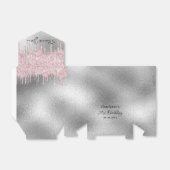 Ballotins Anniversaire parties scintillant argent gouttes ro (Déplié)