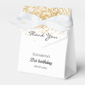 Ballotins Anniversaire parties scintillant d'or blanc merci (Verso)