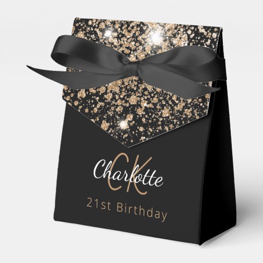 Ballotins Anniversaire parties scintillant noire or monogram (Verso)