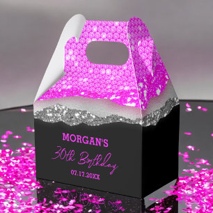 Ballotins Anniversaire Purple Argent Parties scintillant Nom