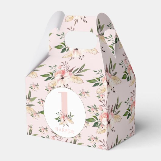 Ballotins Anniversaire rose floral élégant (Verso)