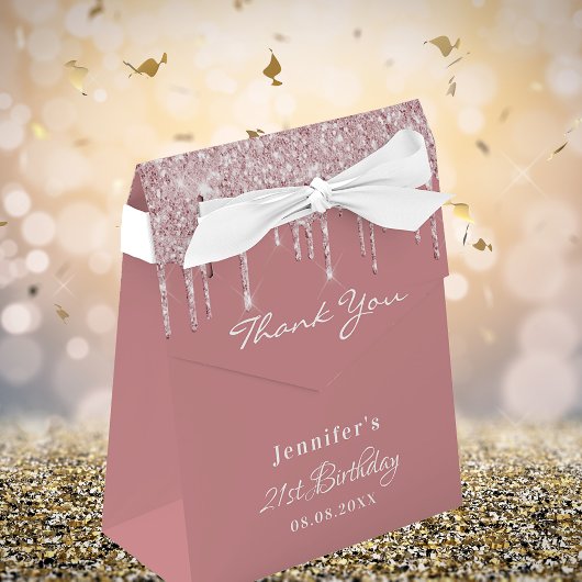 Ballotins Anniversaire rose poussiéreux parties scintillant