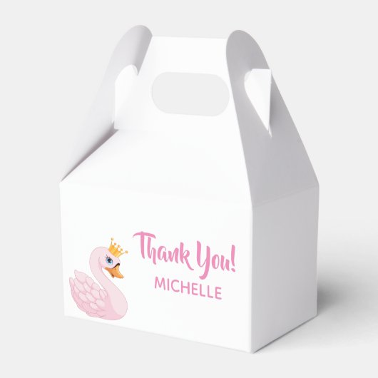 Ballotins Anniversaire rose princesse cygne blanche fille (Verso)