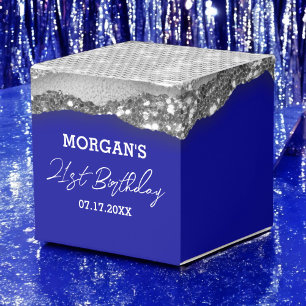Ballotins Anniversaire Royal Blue Silver Parties scintillant