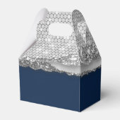 Ballotins Anniversaire Silver Navy Blue Parties scintillant  (Arrière)