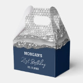 Ballotins Anniversaire Silver Navy Blue Parties scintillant  (Verso)