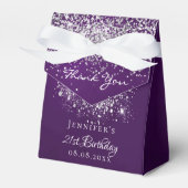 Ballotins Anniversaire violet parties scintillant argent mer (Verso)