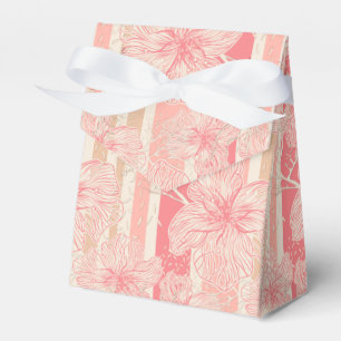 Ballotins Apricot motif à rayures florales rose