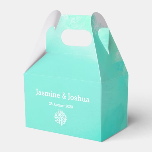 Ballotins Aqua aquarelle plage corail récif mariage (Verso)