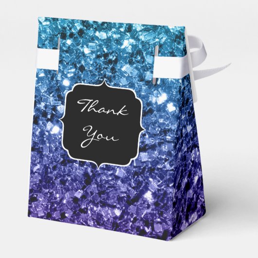 Ballotins Aqua blue Ombre fausse parties scintillant scintil (Arrière)