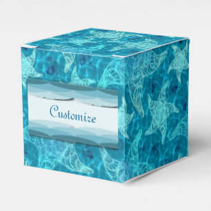 Ballotins Aqua Blue Starfish Motif Cube Ballotin