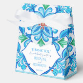 Ballotins Aqua Blue Talavera tuiles mariage monogrammé (Recto)