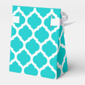 Ballotins Aqua et blanc trellis motif merci boîte cadeau (Arrière)