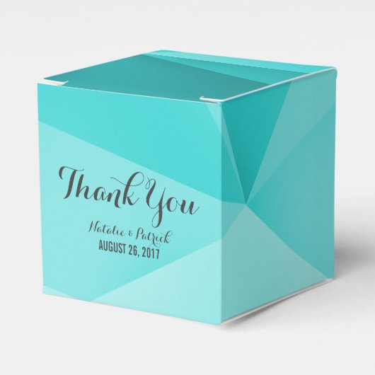 Ballotins Aqua Jewel Tones Wedding Favor Boxes (Verso)
