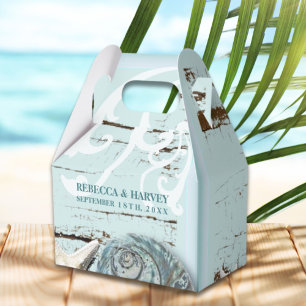 Ballotins aqua nautique bleu coquillage plage mariage