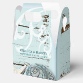 Ballotins aqua nautique bleu coquillage plage mariage (Ouvert)