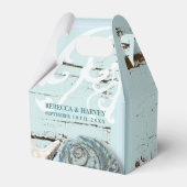 Ballotins aqua nautique bleu coquillage plage mariage (Verso)