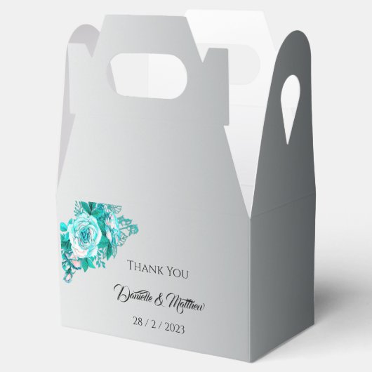 Ballotins Aqua Rose Elegant Mariage Argent (Ouvert)