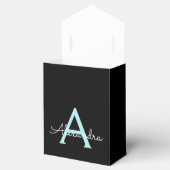 Ballotins Aqua Teal Blue Script Girly Monogram (Ouvert)