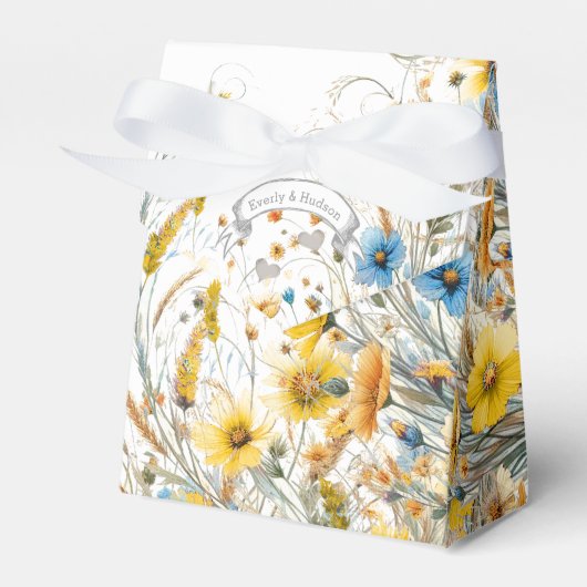 Ballotins Aqua Wedding Favor Box Vos Photos Monogrammes Noms (Verso)