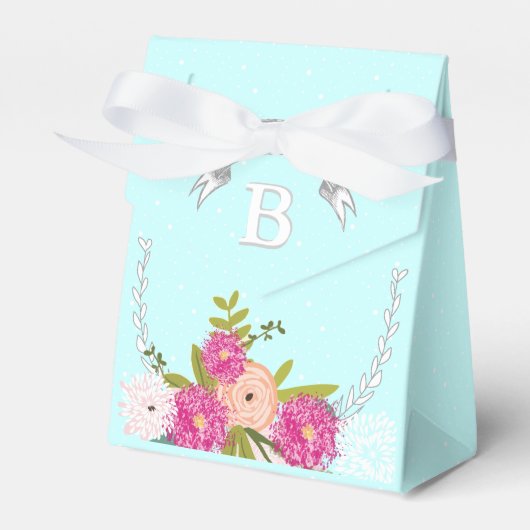 Ballotins Aqua Wedding Favor Box Vos Photos Monogrammes Noms (Verso)