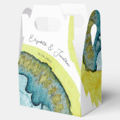 Ballotins Aquarelle Abstraite bleu Jaune Art Mariage unique (Ouvert)