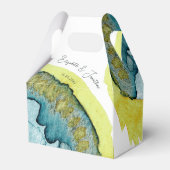 Ballotins Aquarelle Abstraite bleu Jaune Art Mariage unique (Verso)