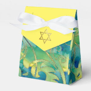 Ballotins Aquarelle bat mitzvah Turquoise Vert Jaune
