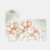 Ballotins Aquarelle Bébé Oie blanche Anniversaire fête migno (Déplié)