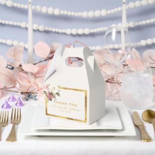 Ballotins Aquarelle blanche rose mauve Florales Gold Edge Lu