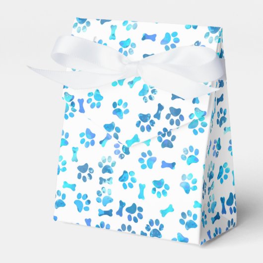 Ballotins Aquarelle bleue Empreintes de pattes Anniversaire (Verso)