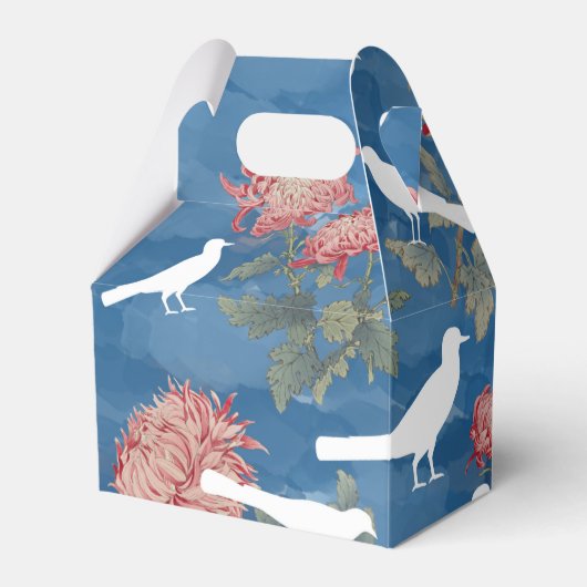 Ballotins Aquarelle bleue Fleurs Vintages et oiseaux (Verso)