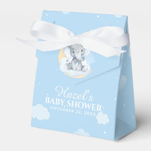Ballotins Aquarelle Blue Elephant Boy Baby shower Merci (Verso)
