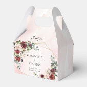 Ballotins Aquarelle boho marsala rose mariage or (Arrière)