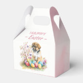 Ballotins Aquarelle Chiot oeufs de Pâques et fleurs - (Verso)