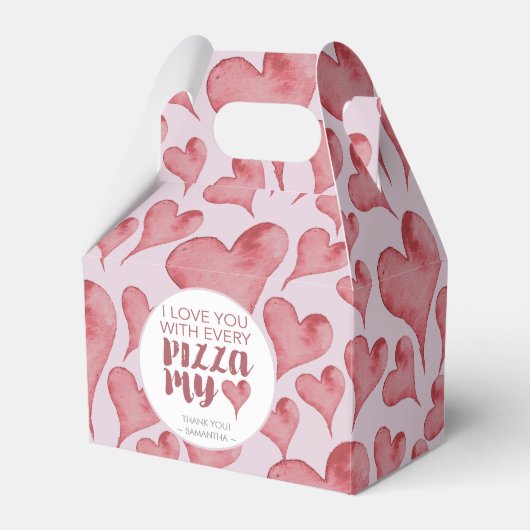 Ballotins Aquarelle Coeurs Saint-Valentin Pizza Lover (Verso)
