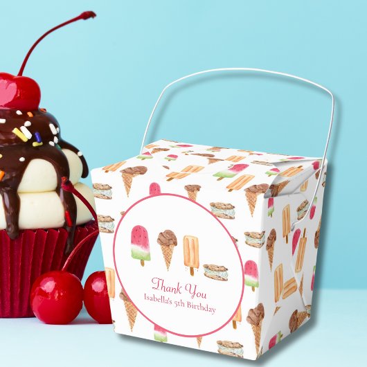 Ballotins Aquarelle Crème glacée & Popsicles Merci anniversa
