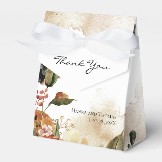 Ballotins Aquarelle d'automne Floral Mariage Rustique Mariag (Verso)