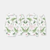 Ballotins Aquarelle de Noël Botanique rouge et verte (Déplié)