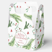Ballotins Aquarelle de Noël Botanique rouge et verte (Ouvert)