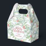 Ballotins Aquarelle de Noël Cookie vert<br><div class="desc">Conçu pour coordonner avec ma collection de plantes de Noël. Ce ballotin est décoré de mon motif d'aquarelle d'origine dans les tons rouge et vert avec les mots Joyeux Noël dans une typographie à la main branchée. Personnalisez avec les mots Merci avec les noms et la date. Idéal pour les...</div>