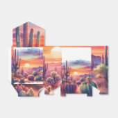 Ballotins Aquarelle de soleil couchant du désert Mariage du  (Déplié)