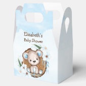Ballotins Aquarelle du garçon Baby shower d'ours en peluche (Ouvert)