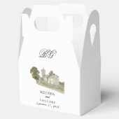 Ballotins Aquarelle Eglise traditionnelle Monogramme Mariage (Ouvert)