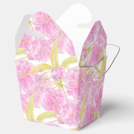 Ballotins Aquarelle en fleurs de cerisier rose à motif (Ouvert)