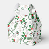 Ballotins Aquarelle Feuilles de Noël et baies Blanc (Arrière)