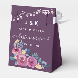 Ballotins Aquarelle Floral Bourgogne Monogramme & Noms
