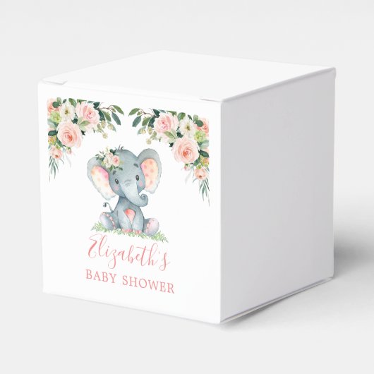 Ballotins Aquarelle Floral rose bébé Baby shower éléphant (Verso)